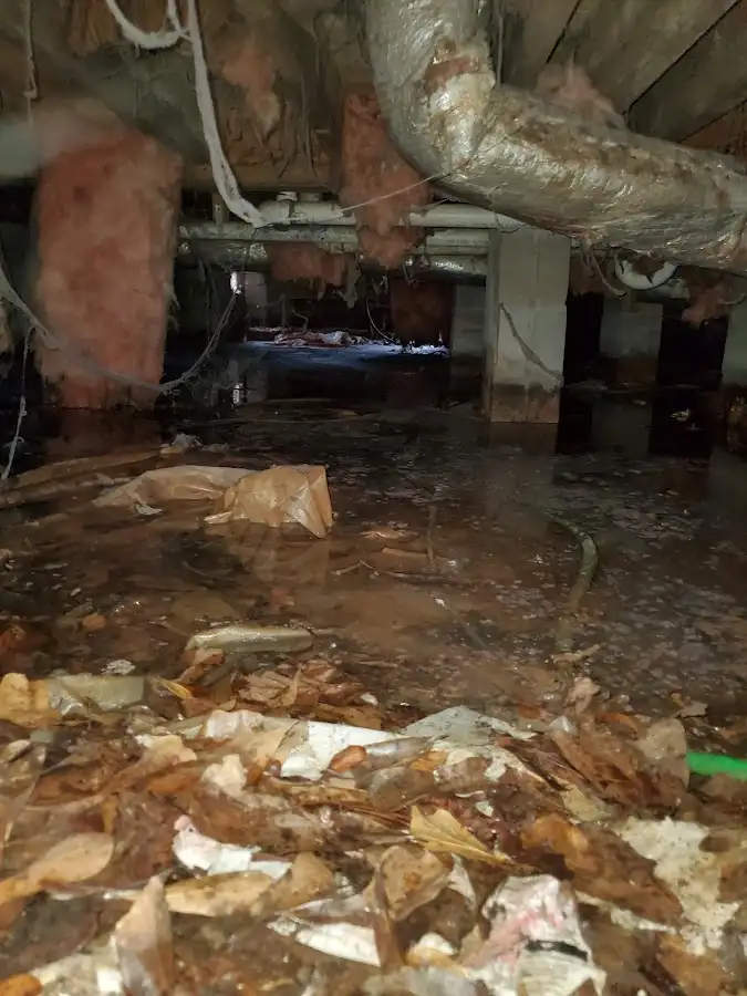 Crawl space flood assessment for Commercial Water Damage Restoration in La Crescenta-Montrose