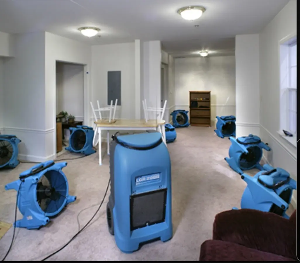 Air movers and dehumidifier setup for Water Extraction & Removal in La Crescenta-Montrose